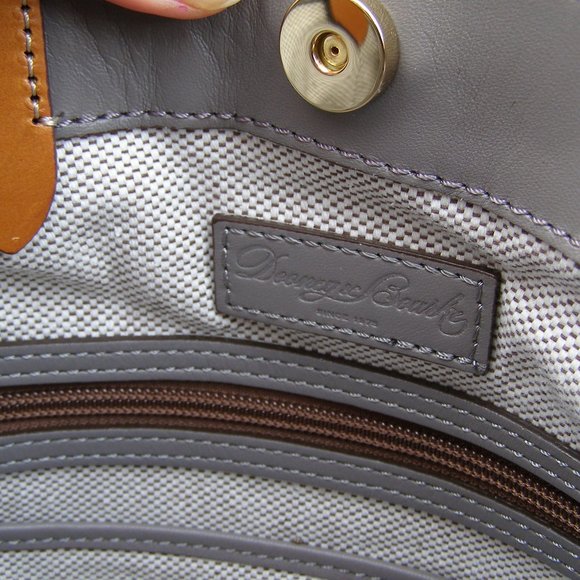 NWT Dooney & Bourke Smooth Leather Dawson Satchel in Taupe - Picture 12 of 16
